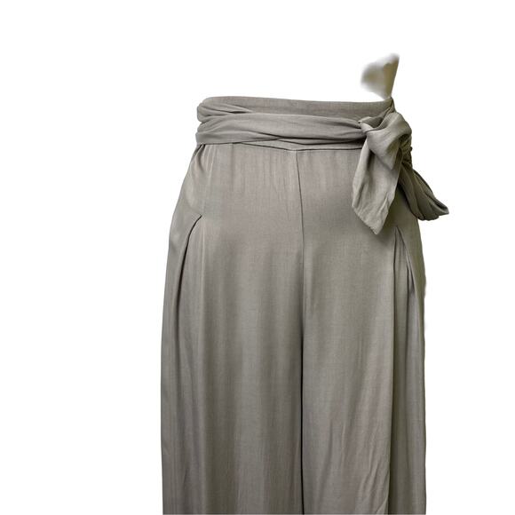 Hello Nite NWT Sz S High Rise Wide Leg Boho Lounge Pants Attached Sash‎ (2504) - Picture 2 of 7